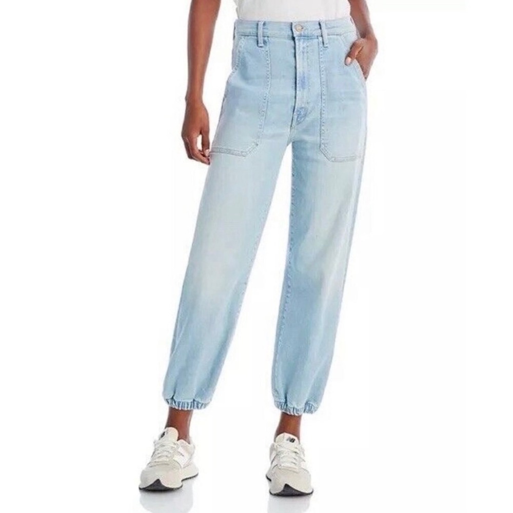 MOTHER Jogger Jeans The Wrapper Patch Springy Ankle Chill Phill Blue Size 27